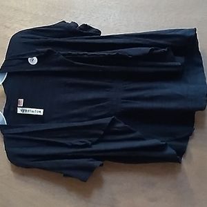 3/$15 Eyeshadow Cute Black Cardigan Open Front Short Tunic Top